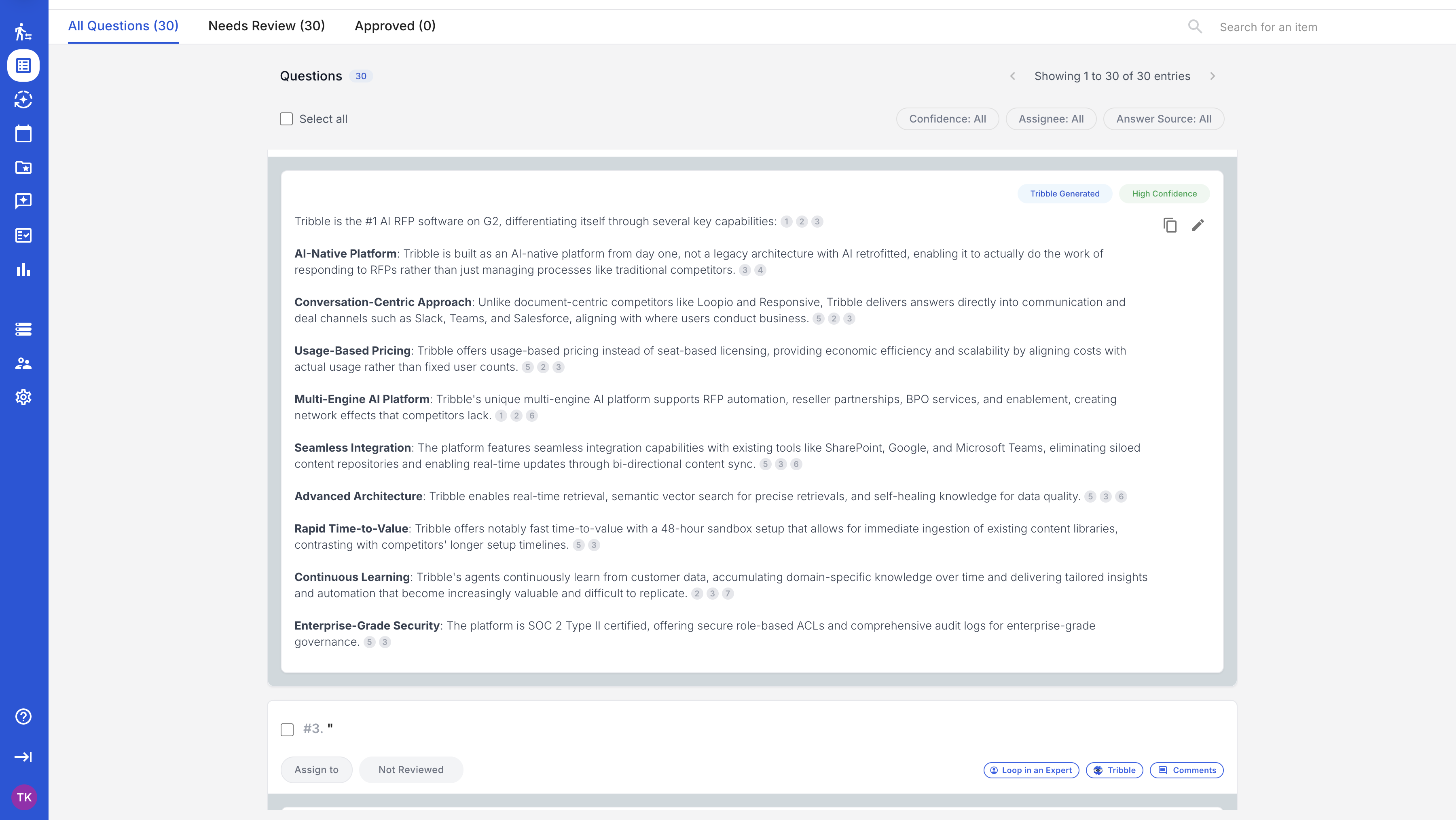 AI drafts answers from your compliance documentation